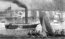 写真：英国テムズ川を行く蒸気船