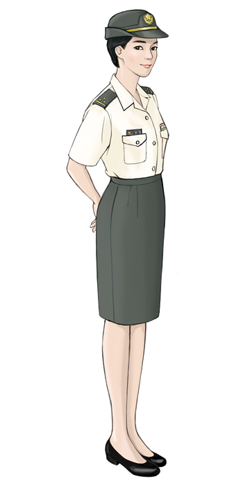 一等陸尉　幹部常装夏服